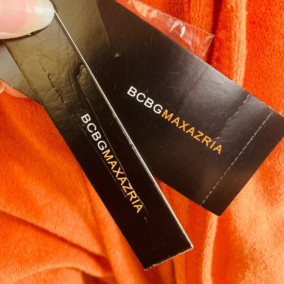 BCBGmaxazria Velour Sweatpants Women’s Small MISLABELED Orange Tiger Lily Terry - Picture 9 of 10